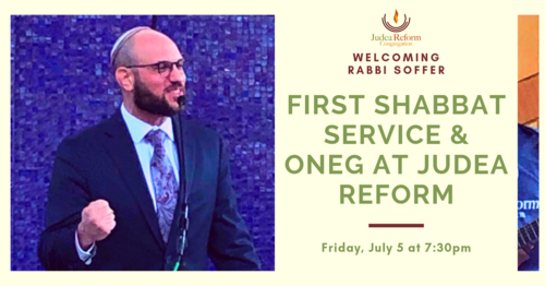 Banner Image for Welcoming Rabbi Soffer: First Shabbat Evening Service & Oneg